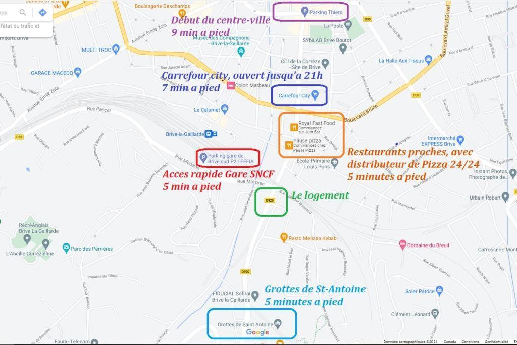 Logement A Brive Avec Terrasse Et Climatisation - Pres De La Gare Et Du Centre-Ville - Wifi Et Stationnement Gratuit エクステリア 写真